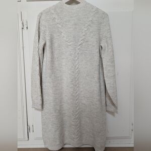 Banana Republic Cable Knit Sweater Dress Gray Size M Cozy Winter